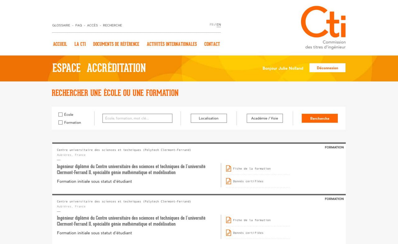 site web CTI recherche